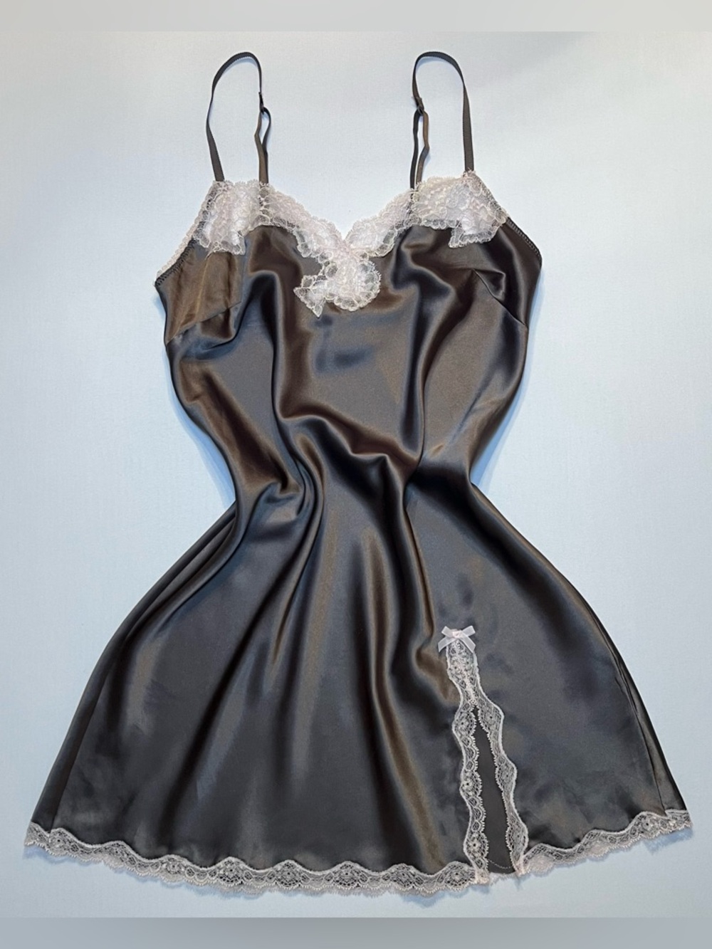 Y2K Victoria's Secret Vintage Satin Babydoll Cami Slip Dress Lace Trim Women’s S